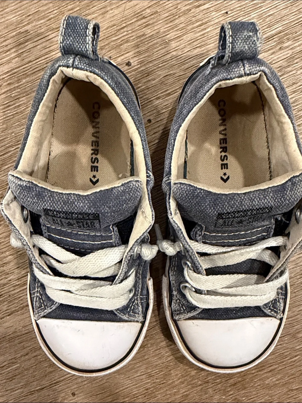 Converse Toddler Navy Canvas Low-Top Sneakers with White Toe